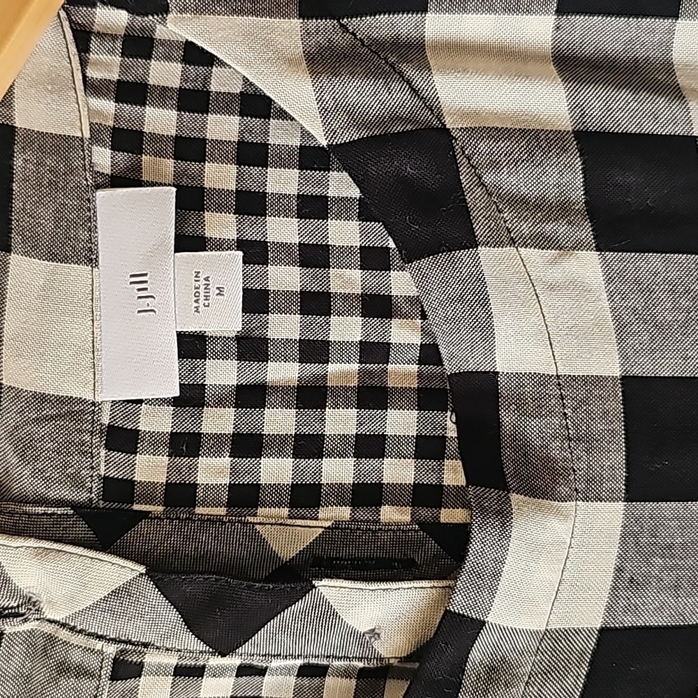 J. Jill Black and White Buffalo Check Midi Dress - Picture 7 of 8